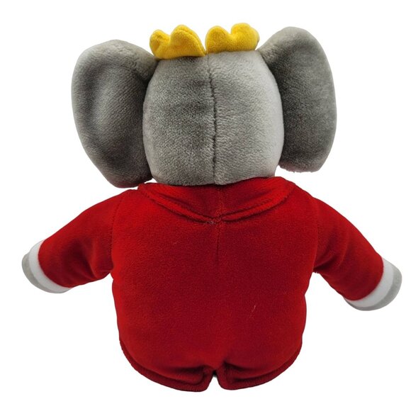 Gund Babar Plush Gray 16" Red Green Suit Crown King Elephant Stuffed 1988 VTG - Picture 4 of 10